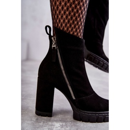 Botas De Ante De Moda En Tacón Alto Laura Messi 2509 Negro 4