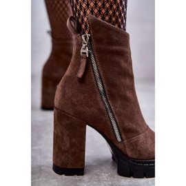 Botas De Gamuza De Moda En Tacón Alto Laura Messi 2509 Marrón 3