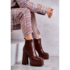 Botas De Mujer De Ecopiel Con Tacón Masivo Marrón Jones 8