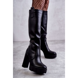 WS1 Botas de cuero ecológico de moda en la plataforma Black Isabell negro 1 WS1 Botas de cuero ecológico de moda en la plataforma Black Isabell negro 1