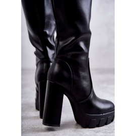 WS1 Botas de cuero ecológico de moda en la plataforma Black Isabell negro 2 WS1 Botas de cuero ecológico de moda en la plataforma Black Isabell negro 2