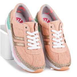 Kylie Zapatillas con cordones, alpargatas rosa 1