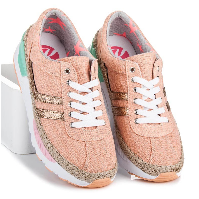 Kylie Zapatillas con cordones, alpargatas rosa 1