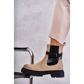 FE1 Botas Calientes de Mujer Botas Jodhpur Con cinturón Beige Jose 4