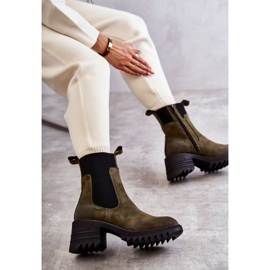 Botas De Mujer Cálidas Verdes Con Tacón Abella 1