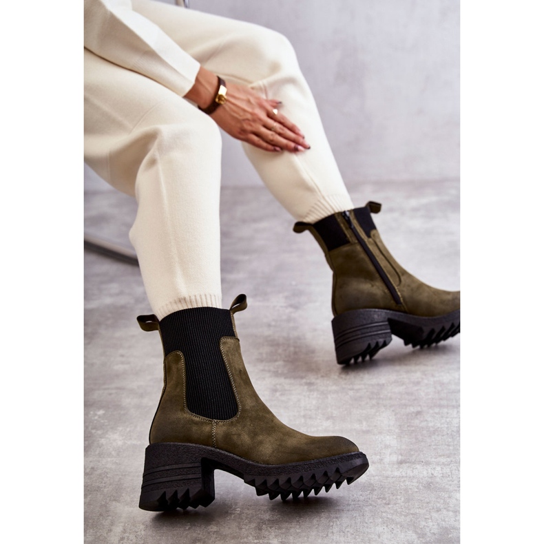 Botas De Mujer Cálidas Verdes Con Tacón Abella 1 Botas De Mujer Cálidas Verdes Con Tacón Abella 1