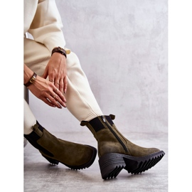 Botas De Mujer Cálidas Verdes Con Tacón Abella 2