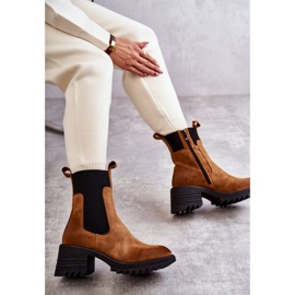 FE1 Botas Calientes De Mujer Con Tacón Alto Camel Abella marrón 12
