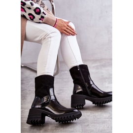 Botas Mujer Abrigadas Con Tacón Grueso Negro Marinela 5