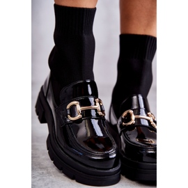 FE1 Botas De Mujer Con Calcetín Sin Cordones Negro Sofia 8