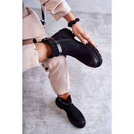 FE1 Botas Calientes De Mujer Botines Jodhpur Con Cinturón Negro Jose 8