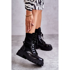 FS1 Botas Laborales Lacadas De Mujer Con Calcetín Negro Abigail 2