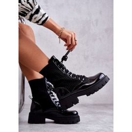 FS1 Botas Laborales Lacadas De Mujer Con Calcetín Negro Abigail 8