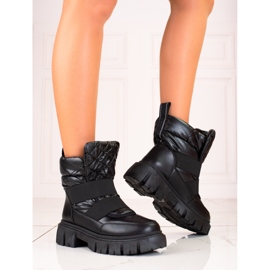Botas de nieve Shelovet para mujer en una gruesa plataforma negra negro 1