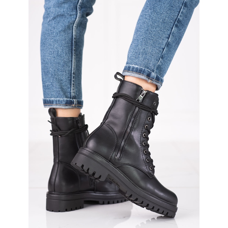 Bolsos negros de mujer con cremallera Shelovet decorativa 1