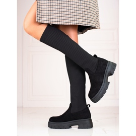 Botas Shelovet de mujer con empeine flexible negro 2