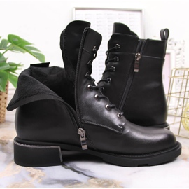 Botines Filippo negros con cordones y cremallera 4