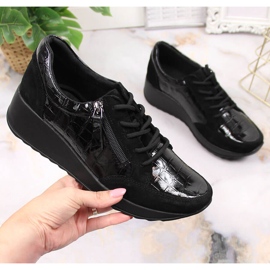 Zapatos mujer de piel con cuña T.Sokolski negro 2