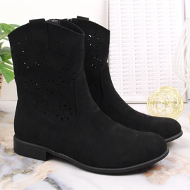 Botines cowboy mujer ante calados negros Jezzi JEZ368A 3