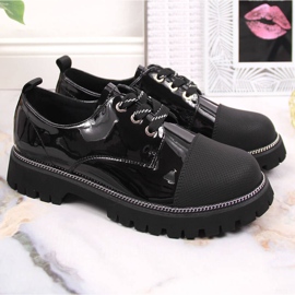 Zapatos mujer piel lacado negro Artiker 4