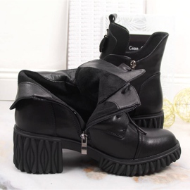 Botas de mujer de piel Artiker negras en el poste negro 4