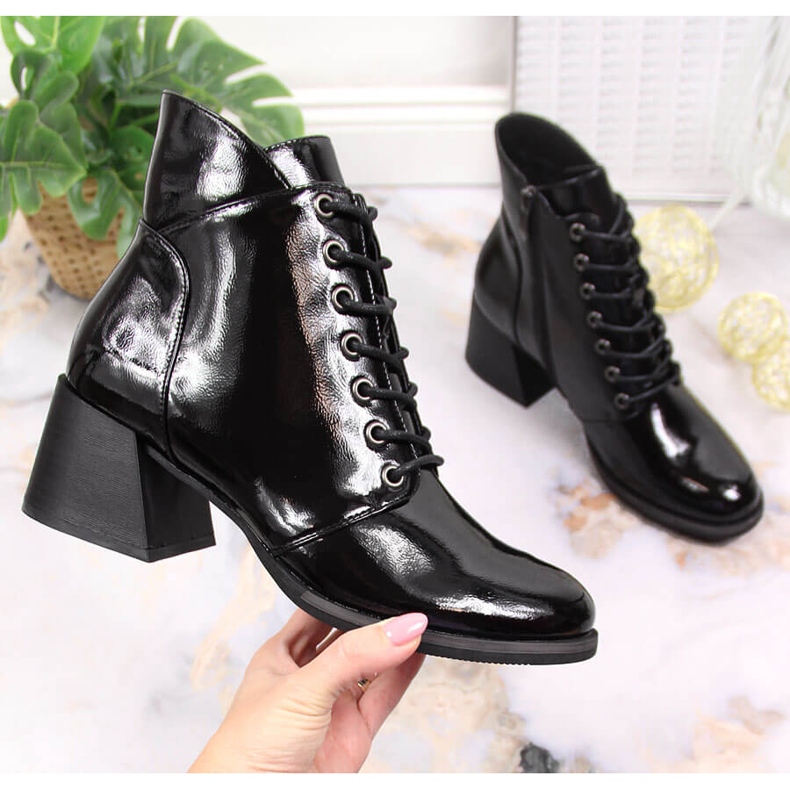 Botas cálidas de mujer Vinceza negras con tacones decorativos negro 1