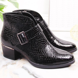Botas lacadas para mujer insuladas cocodrilo negro Vinceza 2