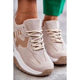 Vinceza Zapatos deportivos con cordones de mujer beige marrón 1