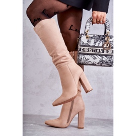 Botas Tacón Clásicas Ante Beige Oscuro Tressa marrón 2