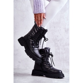 Botas de nieve con cordones para mujer GOE KK2N4017 Negro 5