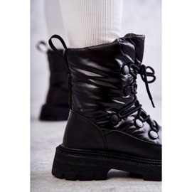 Botas de nieve con cordones para mujer GOE KK2N4017 Negro 3