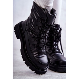 Botas de nieve con cordones para mujer GOE KK2N4017 Negro 4