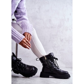 Botas de nieve con cordones para mujer GOE KK2N4017 Negro 7