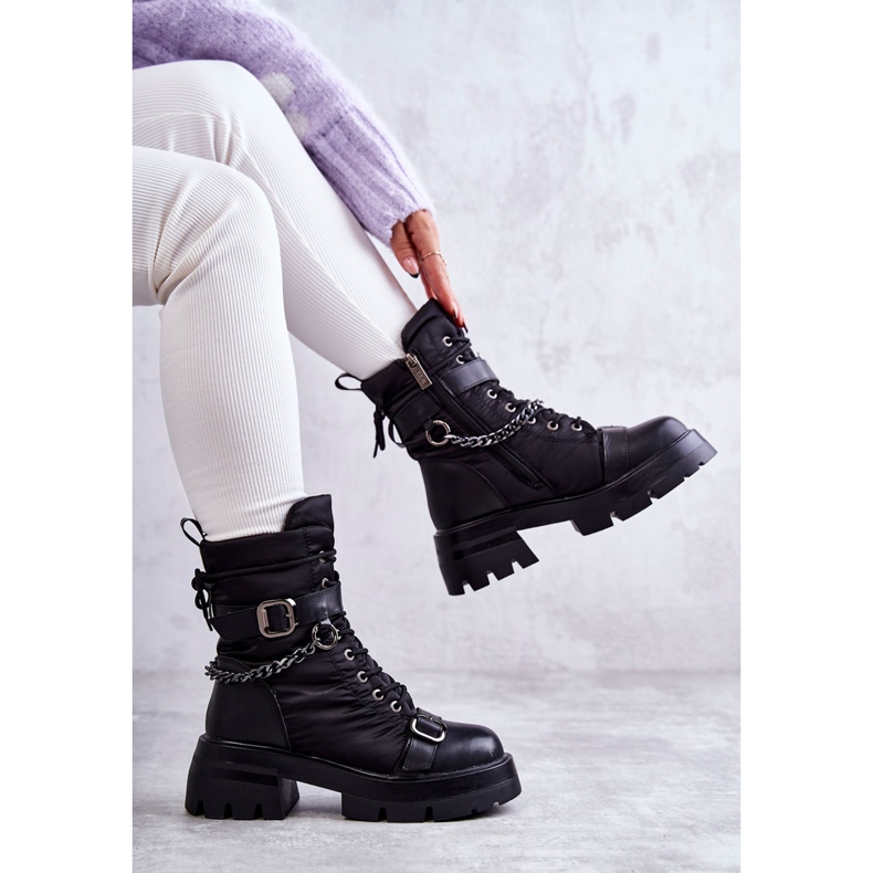 Botas de Nieve Mujer Con Cadena GOE KK2N4018 Negro 1 Botas de Nieve Mujer Con Cadena GOE KK2N4018 Negro 1