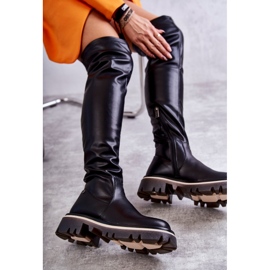 Botas de piel sobre la rodilla GOE KK2N4024 Negro 5