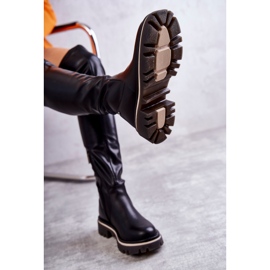 Botas de piel sobre la rodilla GOE KK2N4024 Negro 6