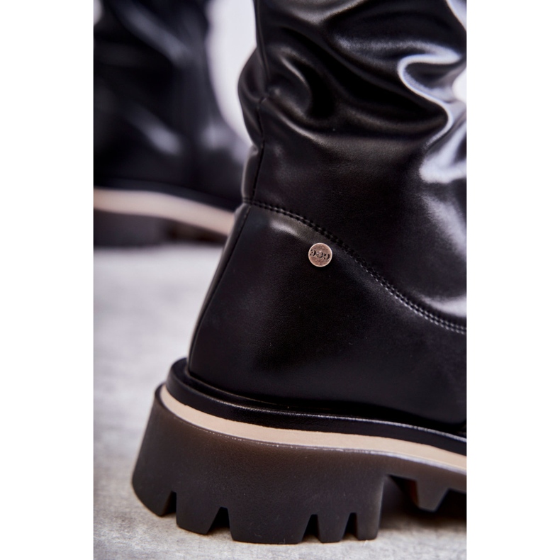 Botas de piel sobre la rodilla GOE KK2N4024 Negro 2