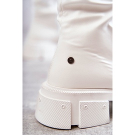 Botas De Piel Sobre La Rodilla Tacón Plano GOE KK2N4022 Blanco 2