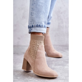 FE1 Botas De Mujer De Ante Con Calcetín Beige Montes 1