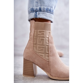 FE1 Botas De Mujer De Ante Con Calcetín Beige Montes 2