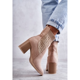 FE1 Botas De Mujer De Ante Con Calcetín Beige Montes 3