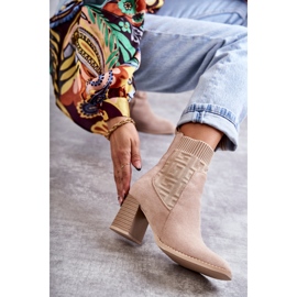 FE1 Botas De Mujer De Ante Con Calcetín Beige Montes 5