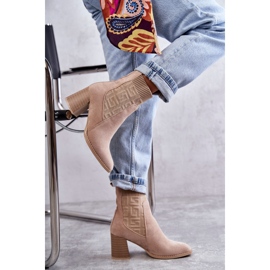 FE1 Botas De Mujer De Ante Con Calcetín Beige Montes 6