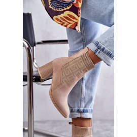 FE1 Botas De Mujer De Ante Con Calcetín Beige Montes 7