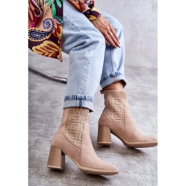 FE1 Botas De Mujer De Ante Con Calcetín Beige Montes 8