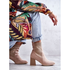 FE1 Botas De Mujer De Ante Con Calcetín Beige Montes 9