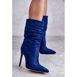 Botines Mujer Arrugados Azul Laguna 1