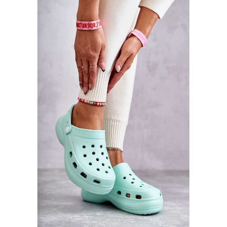 FS1 Pantuflas De Espuma Para Mujer Mint Crocs Coline verde 2