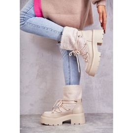 FS1 Botas De Nieve De Mujer Con Piel De Oveja Beige Sanna marrón 10