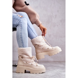 FS1 Botas De Nieve De Mujer Con Piel De Oveja Beige Sanna marrón 11